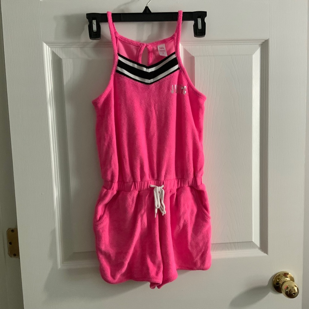 Justice bright pink Short‎ Romper size girls 10